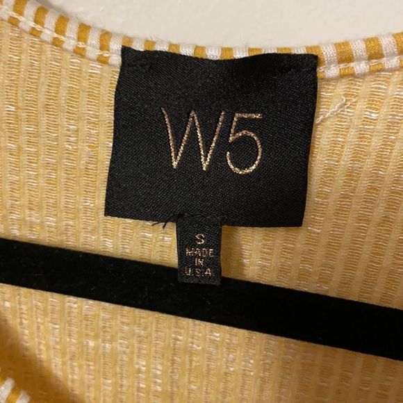 Anthropologie W5 yellow ribbed button up crop top - Size S - Picture 3 of 4